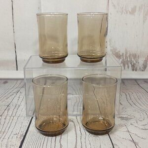 Libbey Glass Tawny Bolero Tumbler Set Of 4 Juice Glasses 6oz Vintage